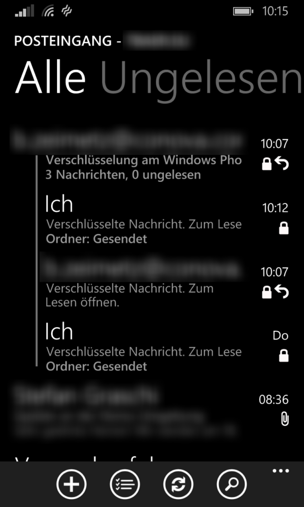 Verschlüsslte und signierte Mails im Posteingang